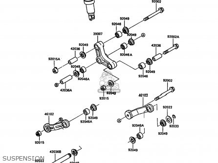 SUSPENSION - ZX900A7 GPZ900R 1990 EUROPE UK FG NR SD SP