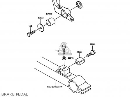 BRAKE PEDAL - ZX900A7 GPZ900R 1990 EUROPE UK FG NR SD SP