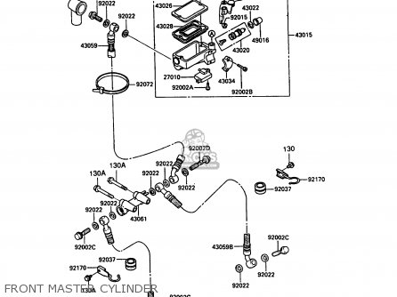 FRONT MASTER CYLINDER - ZX900A7 GPZ900R 1990 EUROPE UK FG NR SD SP