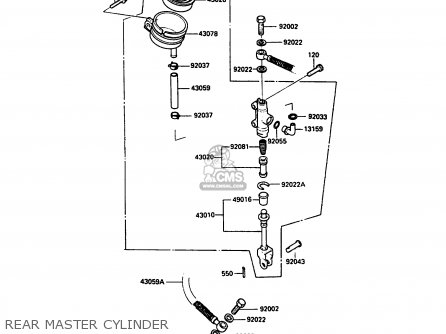 REAR MASTER CYLINDER - ZX900A7 GPZ900R 1990 EUROPE UK FG NR SD SP