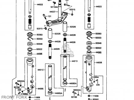 FRONT FORK - ZX900A7 GPZ900R 1990 EUROPE UK FG NR SD SP