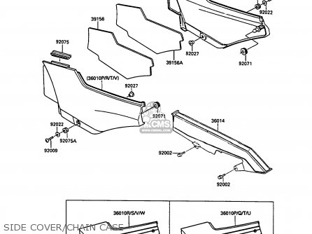 SIDE COVER/CHAIN CASE - ZX900A7 GPZ900R 1990 EUROPE UK FG NR SD SP