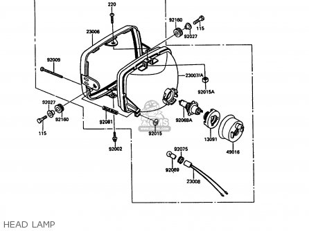 HEAD LAMP - ZX900A7 GPZ900R 1990 EUROPE UK FG NR SD SP