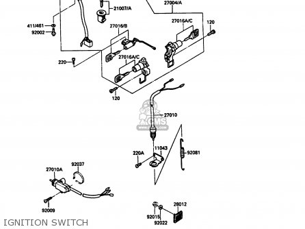 IGNITION SWITCH - ZX900A7 GPZ900R 1990 EUROPE UK FG NR SD SP