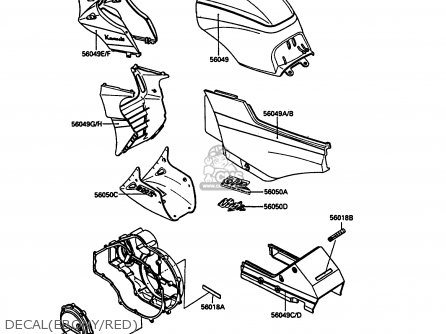 DECAL(EBONY/RED) - ZX900A7 GPZ900R 1990 EUROPE UK FG NR SD SP