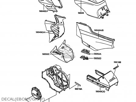 DECAL(EBONY/GRAY) - ZX900A7 GPZ900R 1990 EUROPE UK FG NR SD SP