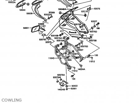 COWLING - ZX900A7 GPZ900R 1990 EUROPE UK FG NR SD SP