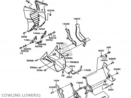 COWLING LOWERS) - ZX900A7 GPZ900R 1990 EUROPE UK FG NR SD SP