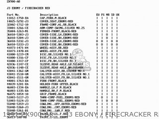 1991 ZX900-A8     J3 EBONY / FIRECRACKER RED - ZX900A7 GPZ900R 1990 EUROPE UK FG NR SD SP