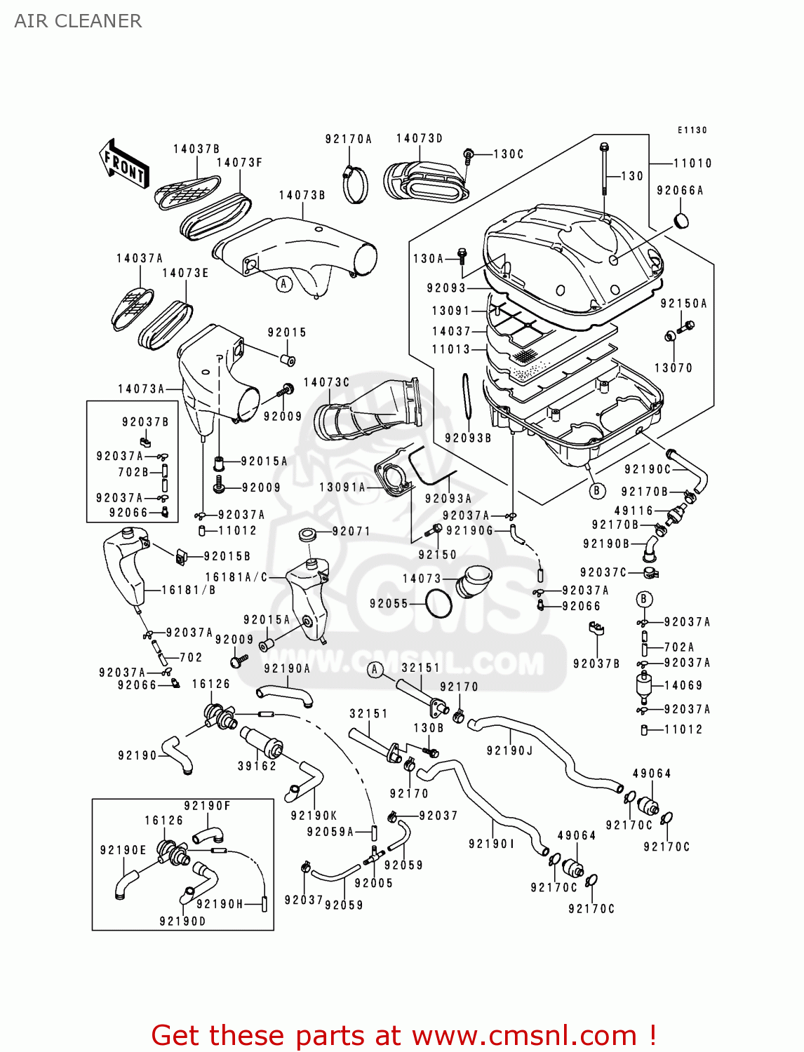 AIR CLEANER ZX900B1 NINJA ZX9R 1994 EU UK FR NL AR FG GR IT NR SD SP ST