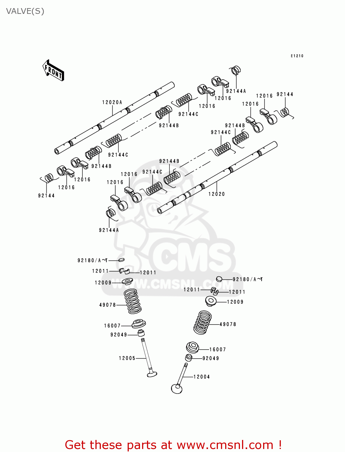 VALVE(S) ZX900B1 NINJA ZX9R 1994 EU UK FR NL AR FG GR IT NR SD SP ST
