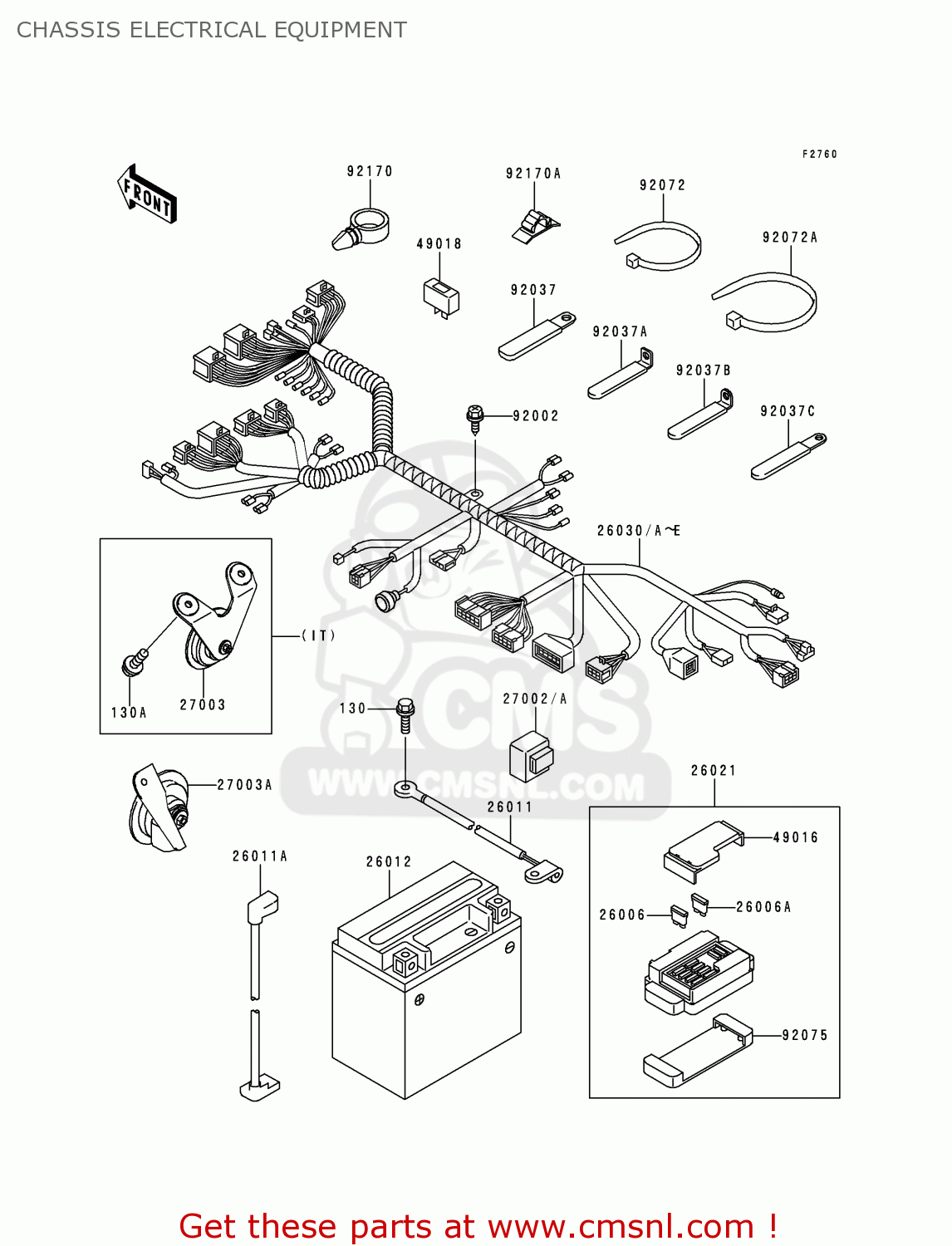 CHASSIS ELECTRICAL EQUIPMENT ZX900B1 NINJA ZX9R 1994 EU UK FR NL AR FG GR IT NR SD SP ST