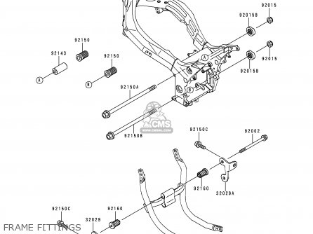 FRAME FITTINGS - ZX900B1 NINJA ZX9R 1994 EU UK FR NL AR FG GR IT NR SD SP ST