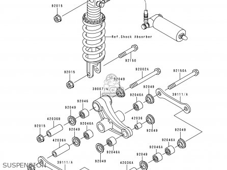 SUSPENSION - ZX900B1 NINJA ZX9R 1994 EU UK FR NL AR FG GR IT NR SD SP ST