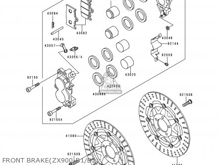 FRONT BRAKE(ZX900-B1/B2) - ZX900B1 NINJA ZX9R 1994 EU UK FR NL AR FG GR IT NR SD SP ST