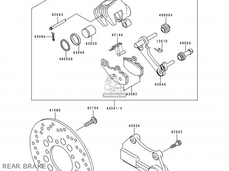 REAR BRAKE - ZX900B1 NINJA ZX9R 1994 EU UK FR NL AR FG GR IT NR SD SP ST