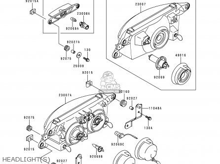 HEADLIGHT(S) - ZX900B1 NINJA ZX9R 1994 EU UK FR NL AR FG GR IT NR SD SP ST