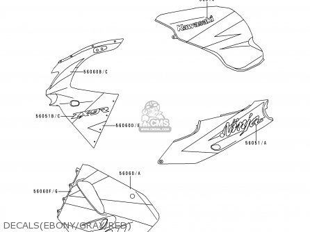 DECALS(EBONY/GRAY/RED) - ZX900B1 NINJA ZX9R 1994 EU UK FR NL AR FG GR IT NR SD SP ST