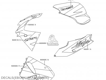 DECALS(EBONY/GRAY/GREEN) - ZX900B1 NINJA ZX9R 1994 EU UK FR NL AR FG GR IT NR SD SP ST