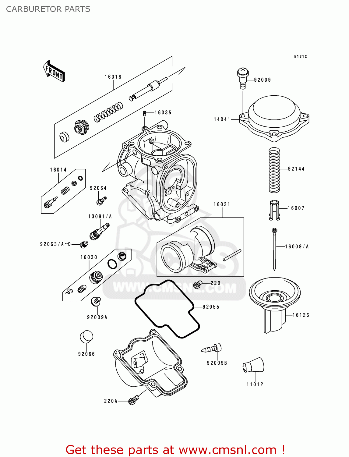 Kawasaki ZX900B1 NINJA ZX9R 1994 USA CALIFORNIA CANADA CARBURETOR PARTS ...