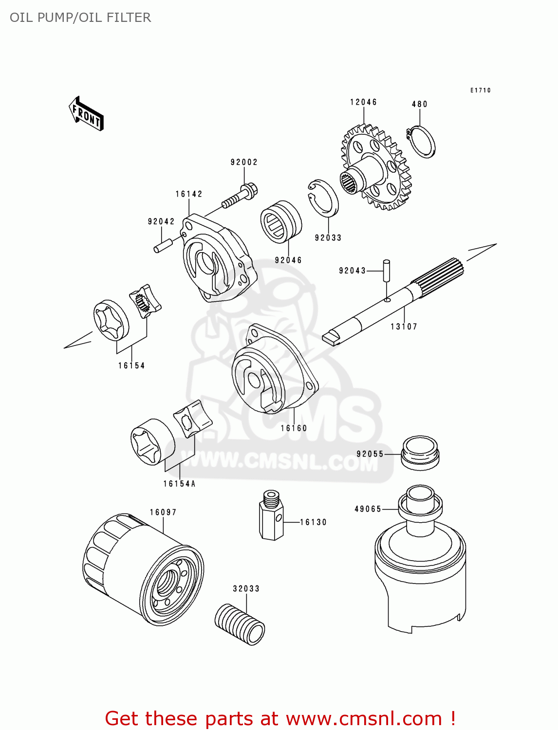 OIL PUMP/OIL FILTER ZX900B1 NINJA ZX9R 1994 USA CALIFORNIA CANADA