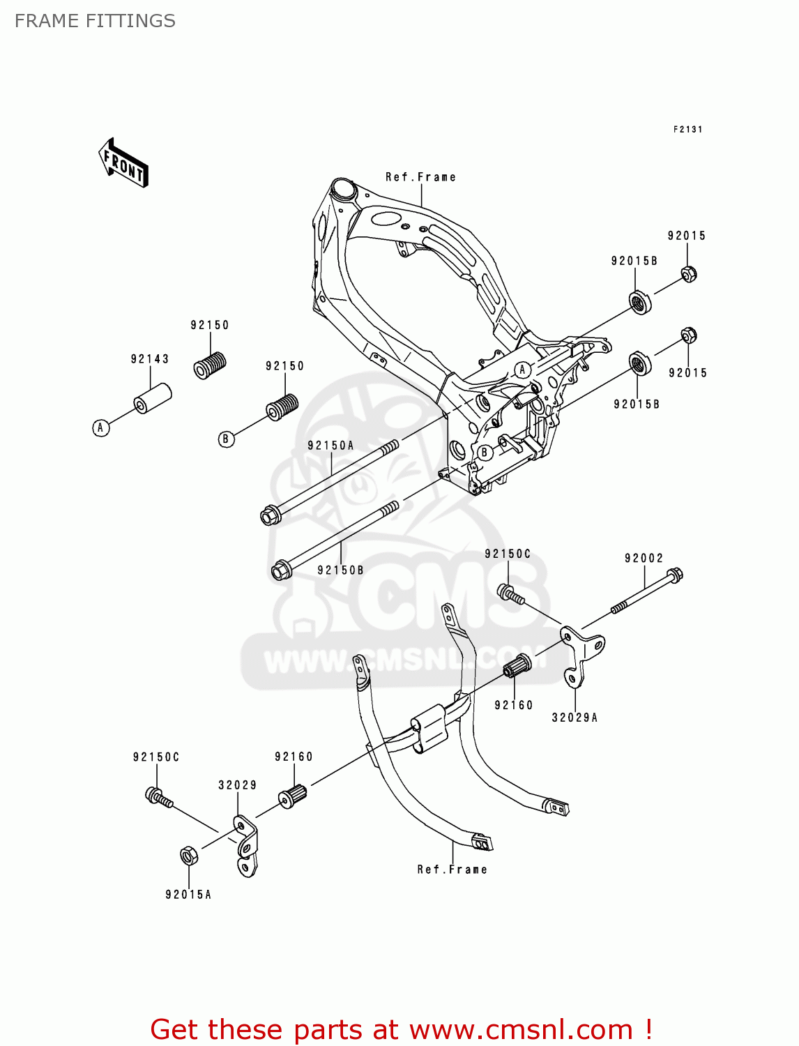 FRAME FITTINGS ZX900B1 NINJA ZX9R 1994 USA CALIFORNIA CANADA