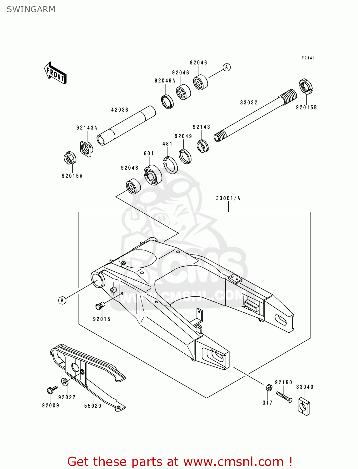 SWINGARM ZX900B1 NINJA ZX9R 1994 USA CALIFORNIA CANADA