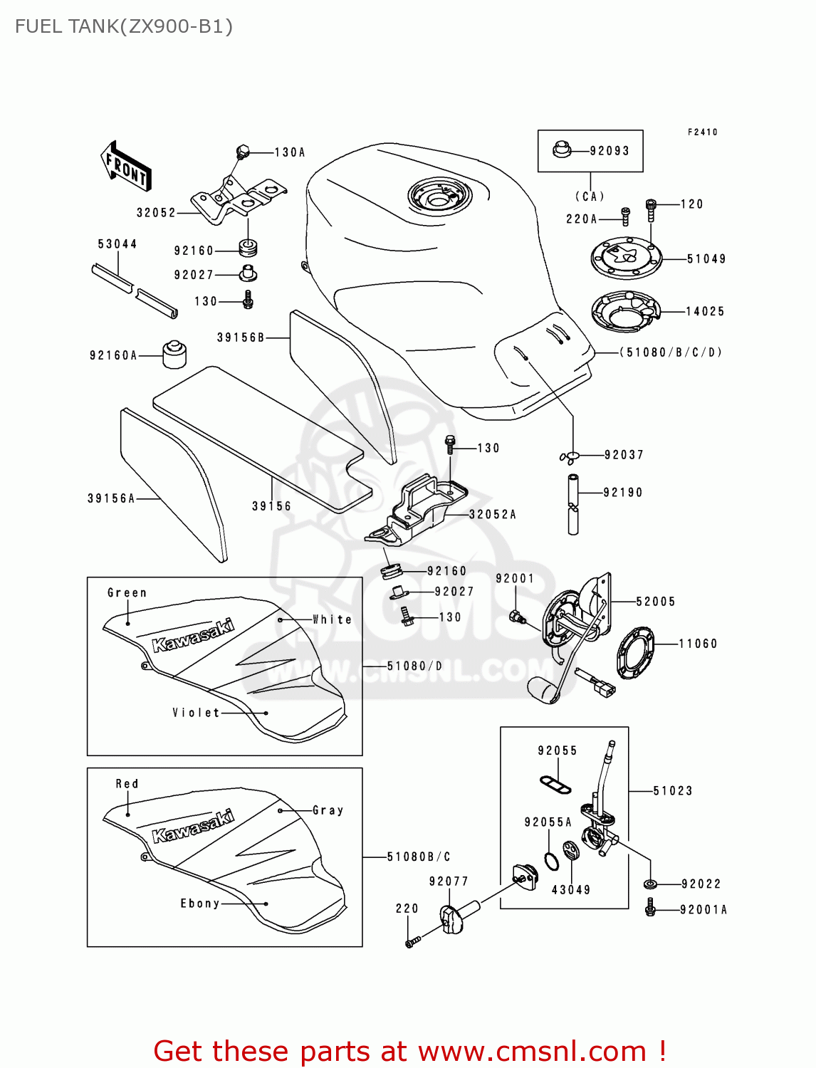 FUEL TANK(ZX900-B1) ZX900B1 NINJA ZX9R 1994 USA CALIFORNIA CANADA