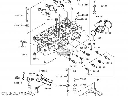 CYLINDER HEAD - ZX900B1 NINJA ZX9R 1994 USA CALIFORNIA CANADA