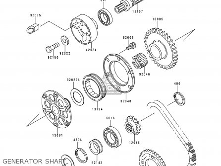 GENERATOR SHAFT - ZX900B1 NINJA ZX9R 1994 USA CALIFORNIA CANADA