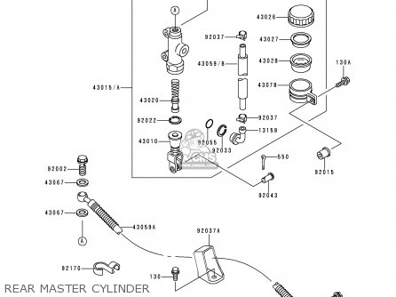 REAR MASTER CYLINDER - ZX900B1 NINJA ZX9R 1994 USA CALIFORNIA CANADA