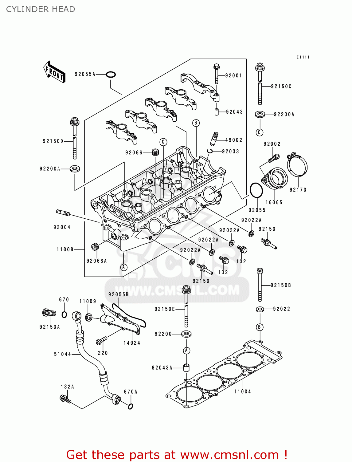 CYLINDER HEAD ZX900B2 NINJA ZX9R 1995 EU UK FR NL AR FG GR IT NR SD SP ST