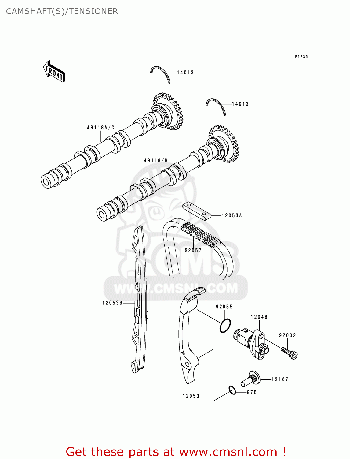 CAMSHAFT(S)/TENSIONER ZX900B2 NINJA ZX9R 1995 EU UK FR NL AR FG GR IT NR SD SP ST
