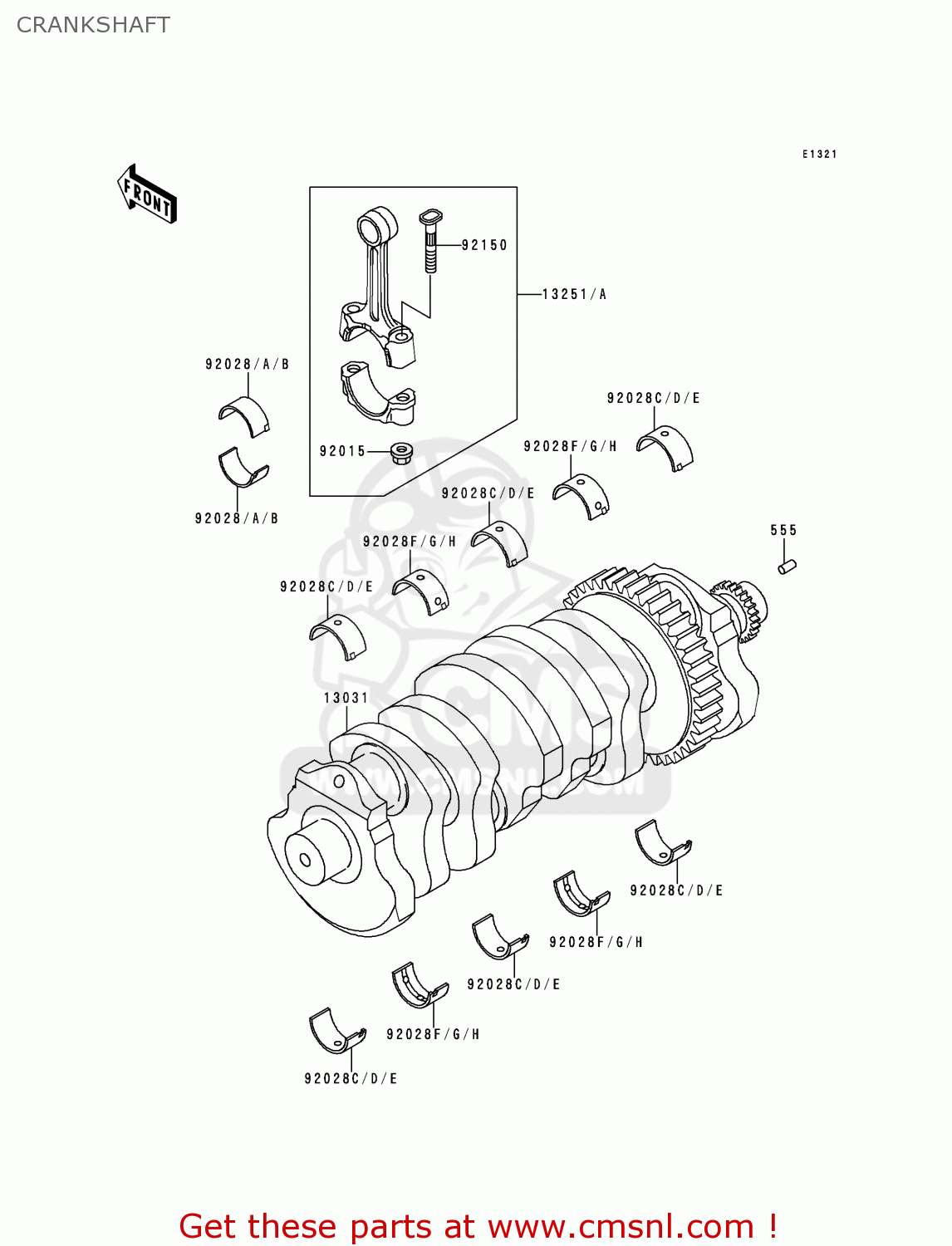 CRANKSHAFT ZX900B2 NINJA ZX9R 1995 EU UK FR NL AR FG GR IT NR SD SP ST
