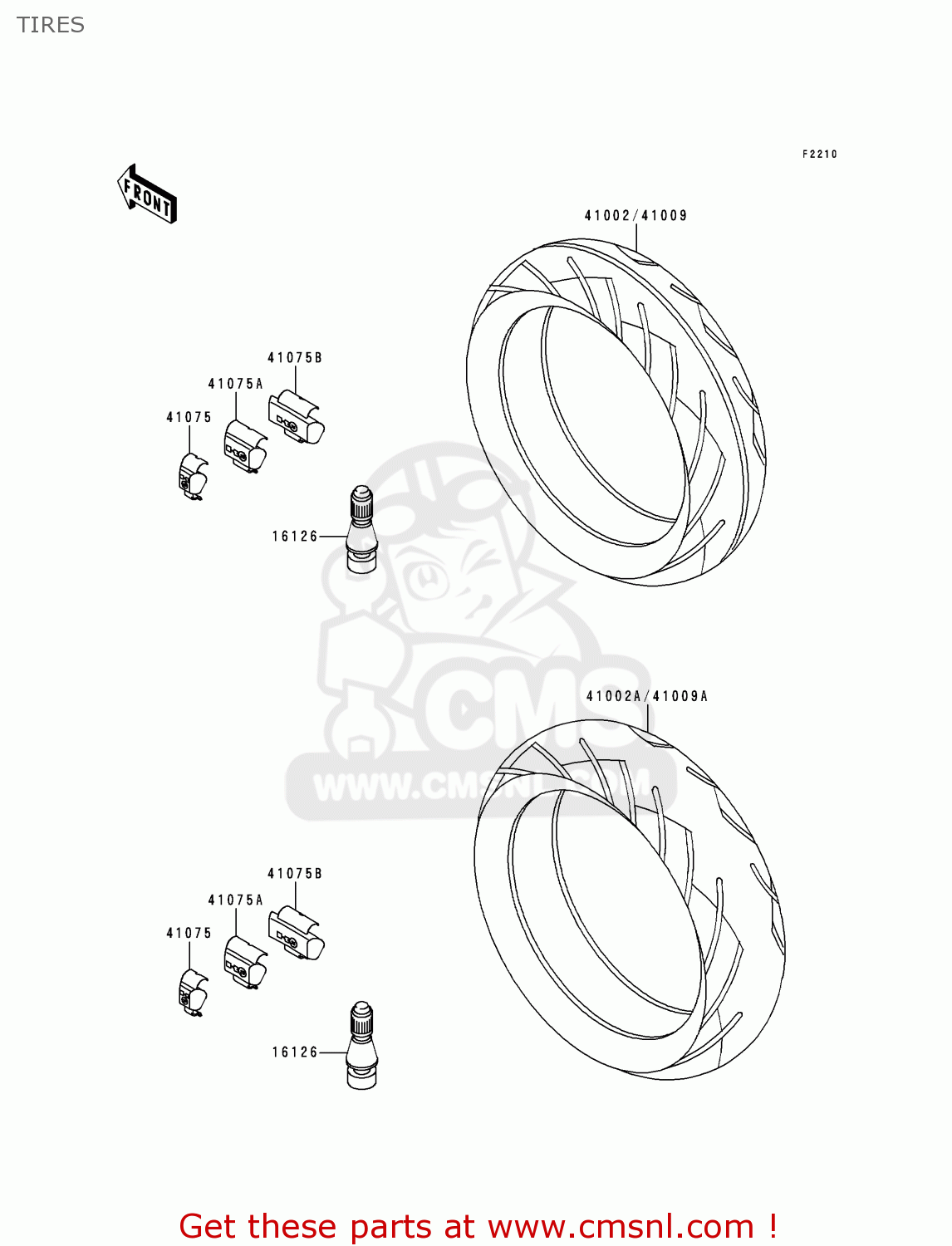 TIRES ZX900B2 NINJA ZX9R 1995 EU UK FR NL AR FG GR IT NR SD SP ST