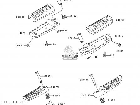 FOOTRESTS - ZX900B2 NINJA ZX9R 1995 EU UK FR NL AR FG GR IT NR SD SP ST