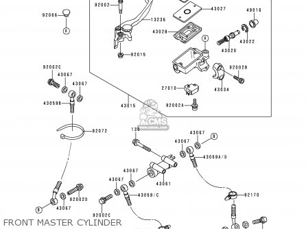 FRONT MASTER CYLINDER - ZX900B2 NINJA ZX9R 1995 EU UK FR NL AR FG GR IT NR SD SP ST