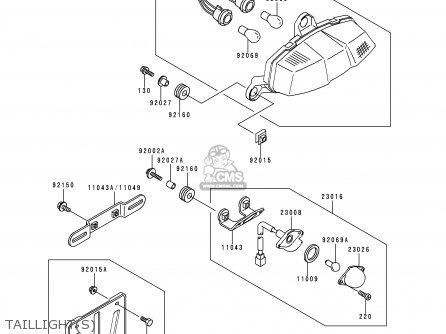 TAILLIGHT(S) - ZX900B2 NINJA ZX9R 1995 EU UK FR NL AR FG GR IT NR SD SP ST