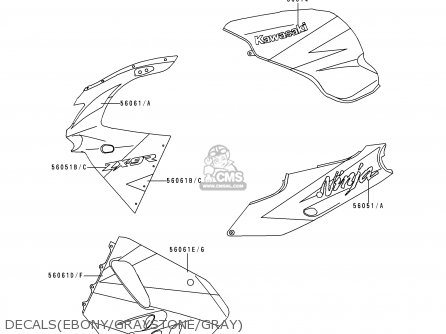 DECALS(EBONY/GRAYSTONE/GRAY) - ZX900B2 NINJA ZX9R 1995 EU UK FR NL AR FG GR IT NR SD SP ST