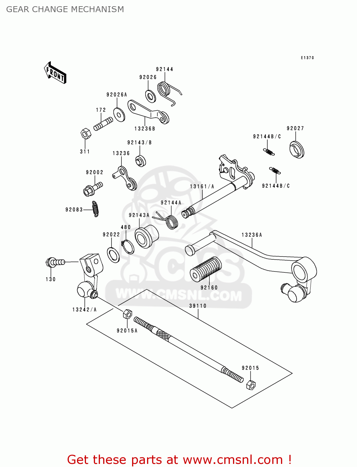 GEAR CHANGE MECHANISM ZX900B3 NINJA ZX9R 1996 EU UK FR NL AR FG GR IT NR SD SP ST