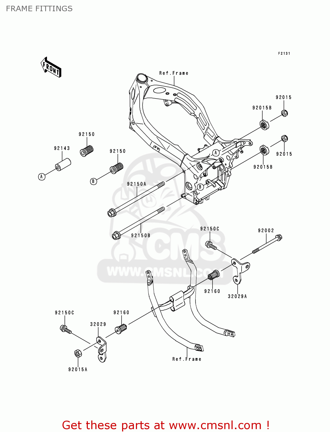 FRAME FITTINGS ZX900B3 NINJA ZX9R 1996 EU UK FR NL AR FG GR IT NR SD SP ST