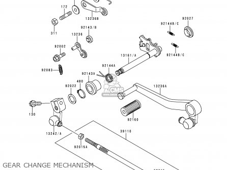GEAR CHANGE MECHANISM - ZX900B3 NINJA ZX9R 1996 EU UK FR NL AR FG GR IT NR SD SP ST