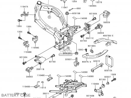 BATTERY CASE - ZX900B3 NINJA ZX9R 1996 EU UK FR NL AR FG GR IT NR SD SP ST