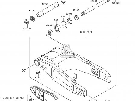 SWINGARM - ZX900B3 NINJA ZX9R 1996 EU UK FR NL AR FG GR IT NR SD SP ST