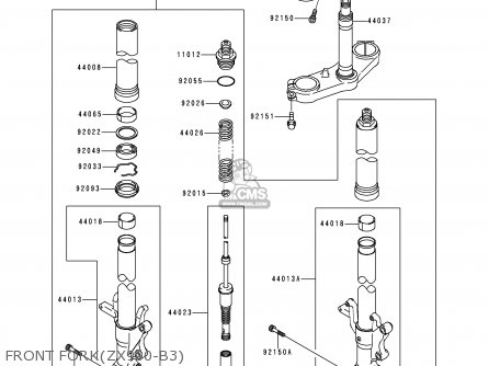 FRONT FORK(ZX900-B3) - ZX900B3 NINJA ZX9R 1996 EU UK FR NL AR FG GR IT NR SD SP ST