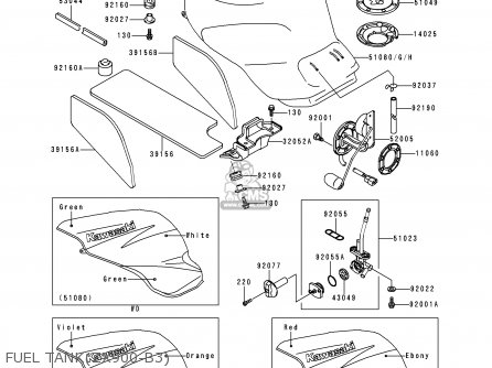 FUEL TANK(ZX900-B3) - ZX900B3 NINJA ZX9R 1996 EU UK FR NL AR FG GR IT NR SD SP ST