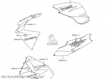 DECALS(EBONY/RED) - ZX900B3 NINJA ZX9R 1996 EU UK FR NL AR FG GR IT NR SD SP ST