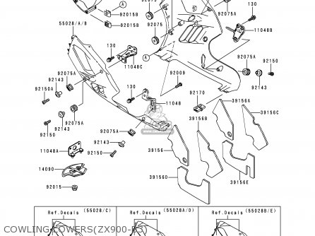 COWLING LOWERS(ZX900-B3) - ZX900B3 NINJA ZX9R 1996 EU UK FR NL AR FG GR IT NR SD SP ST
