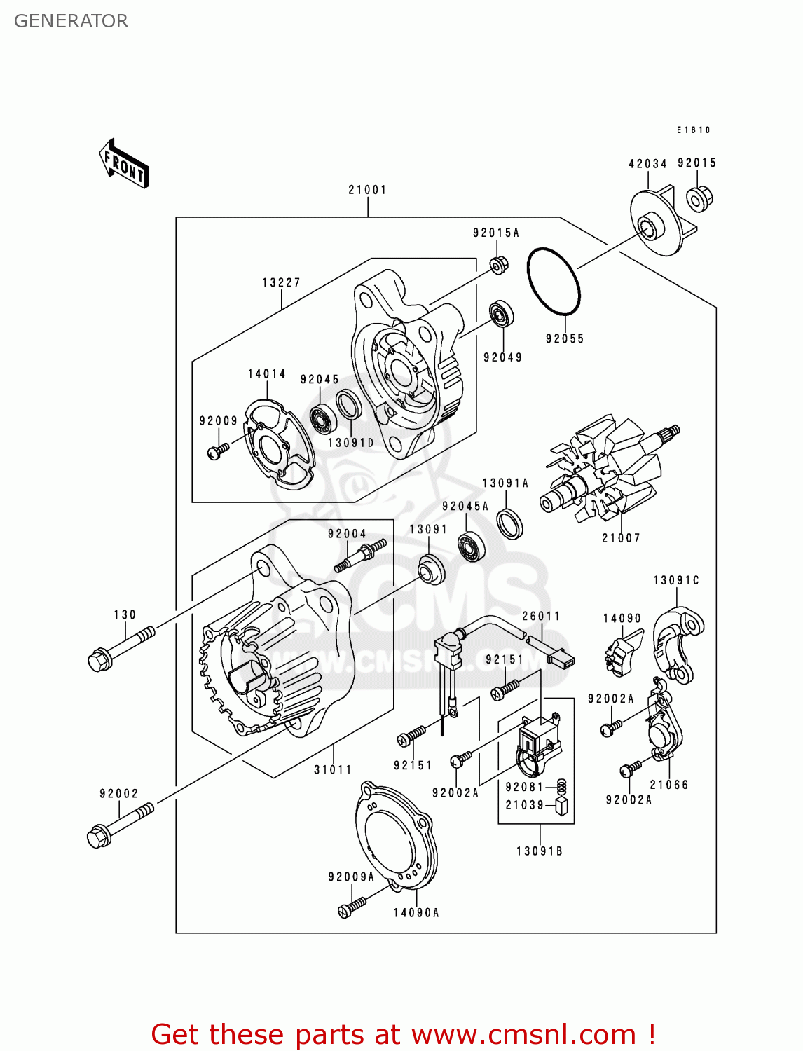 GENERATOR ZX900B3 NINJA ZX9R 1996 USA CALIFORNIA CANADA