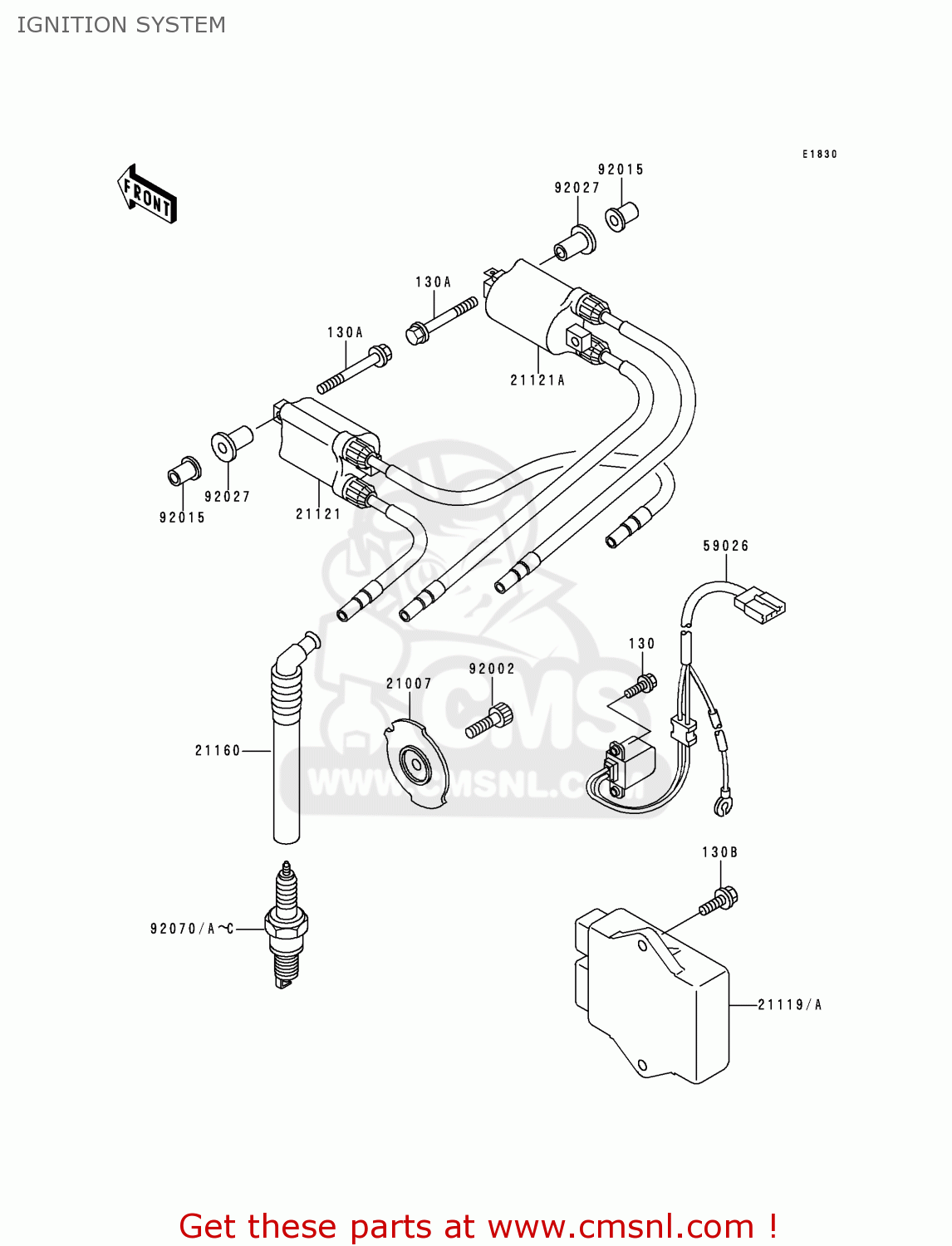 IGNITION SYSTEM ZX900B3 NINJA ZX9R 1996 USA CALIFORNIA CANADA